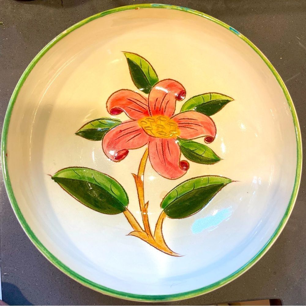 Stangl Pottery Prelude shallow bowl Tiger Lily pointsettia dish